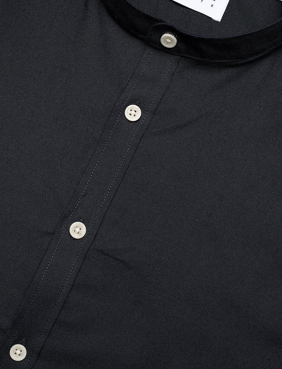 Lindbergh - Yarn dyed oxford superflex shirt L/S - oxford shirts - black - 4