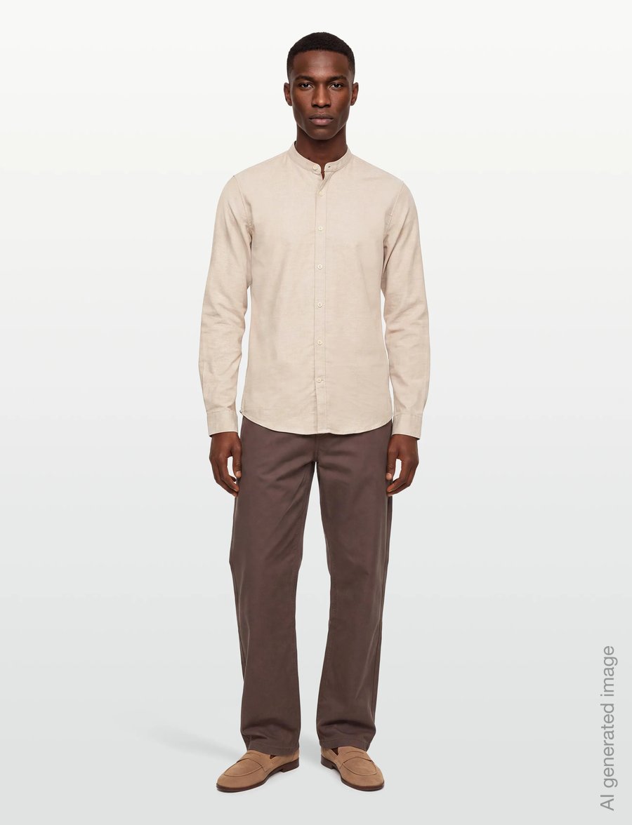 Lindbergh - Yarn dyed oxford superflex shirt L/S - oxford-hemden - faded sand mix - 0