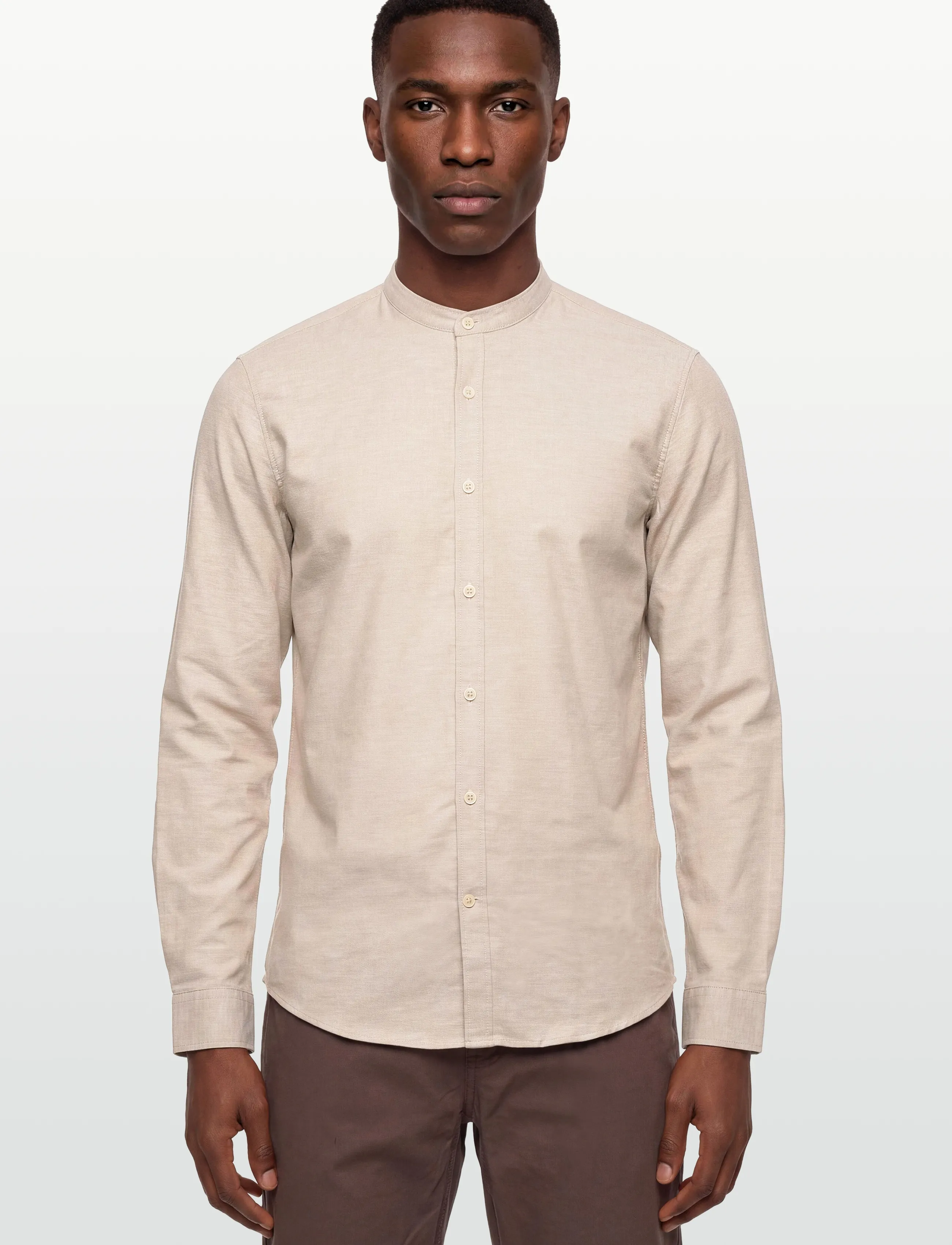 Lindbergh - Yarn dyed oxford superflex shirt L/S - oxfordi särgid - faded sand mix - 3