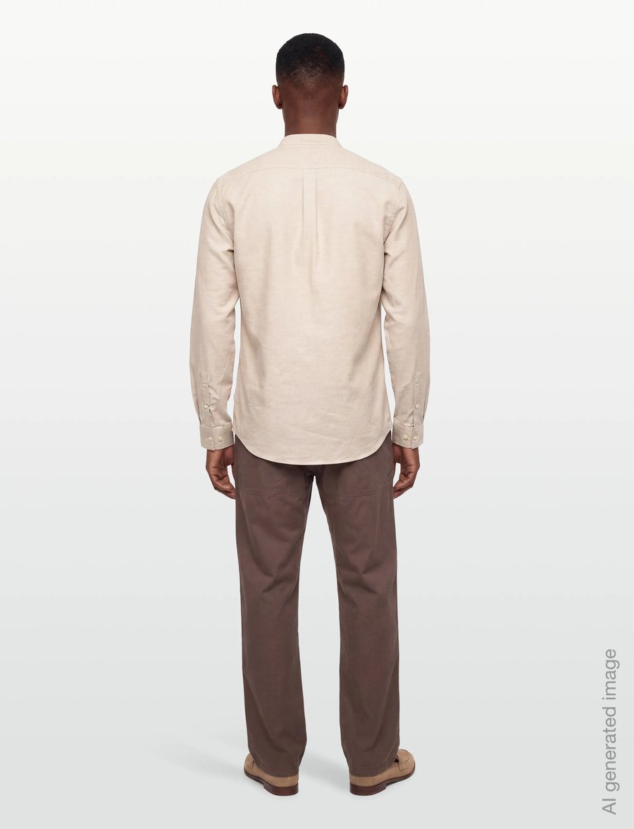 Lindbergh - Yarn dyed oxford superflex shirt L/S - oxford-hemden - faded sand mix - 4