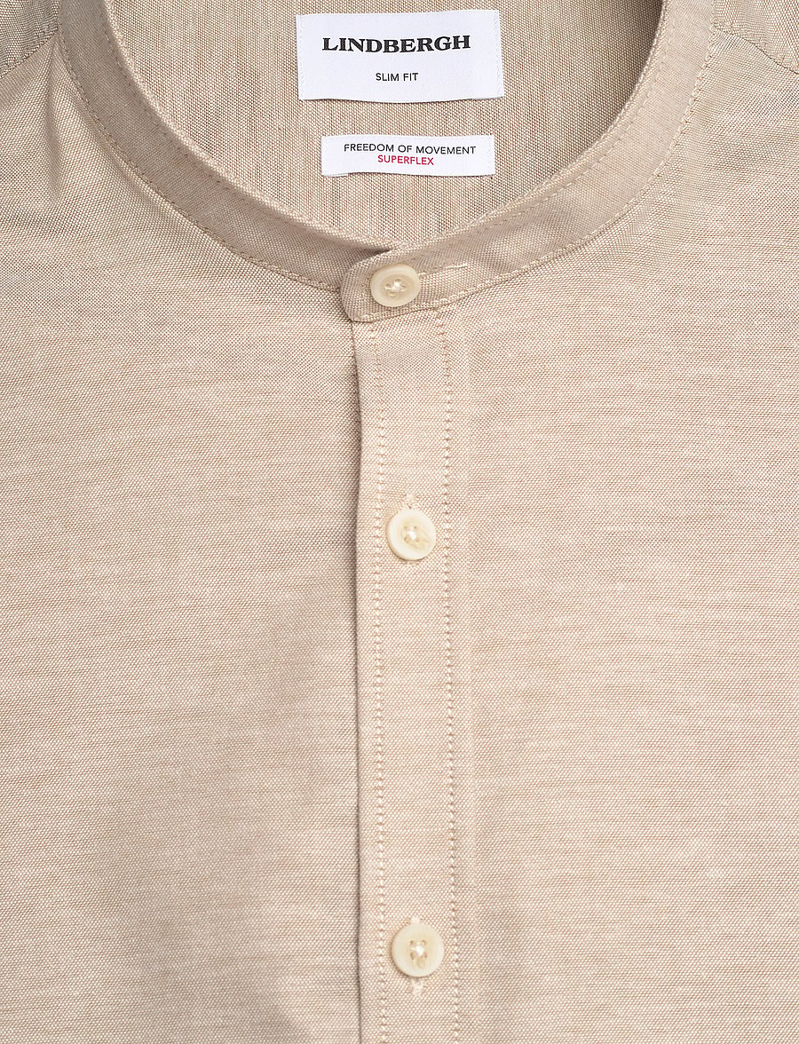 Lindbergh - Yarn dyed oxford superflex shirt L/S - oxford-hemden - faded sand mix - 5