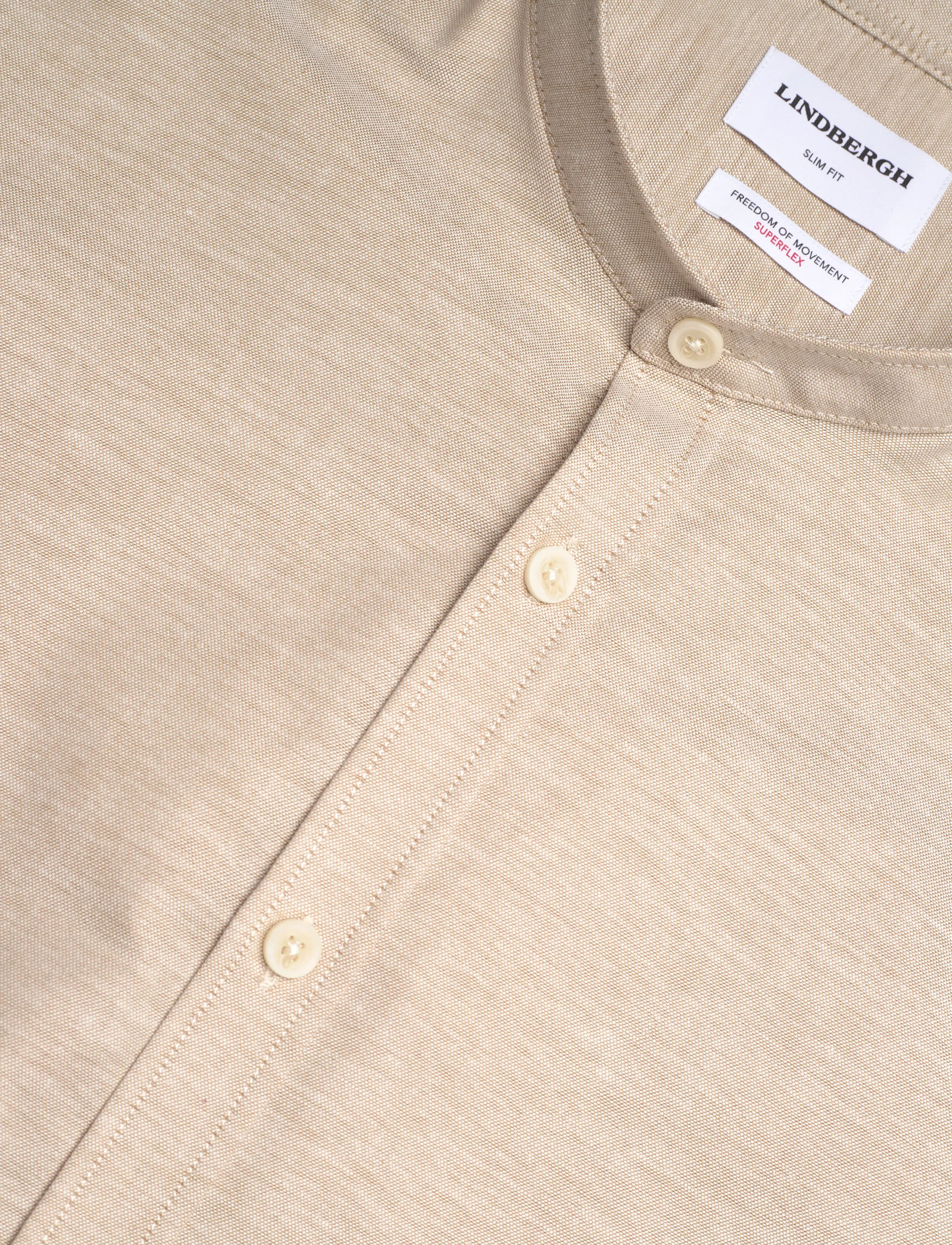 Lindbergh - Yarn dyed oxford superflex shirt L/S - oxford-hemden - faded sand mix - 3