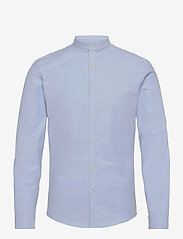 Lindbergh - Oxford manderin superflex L/S - oxford-skjorter - lt blue mix - 0