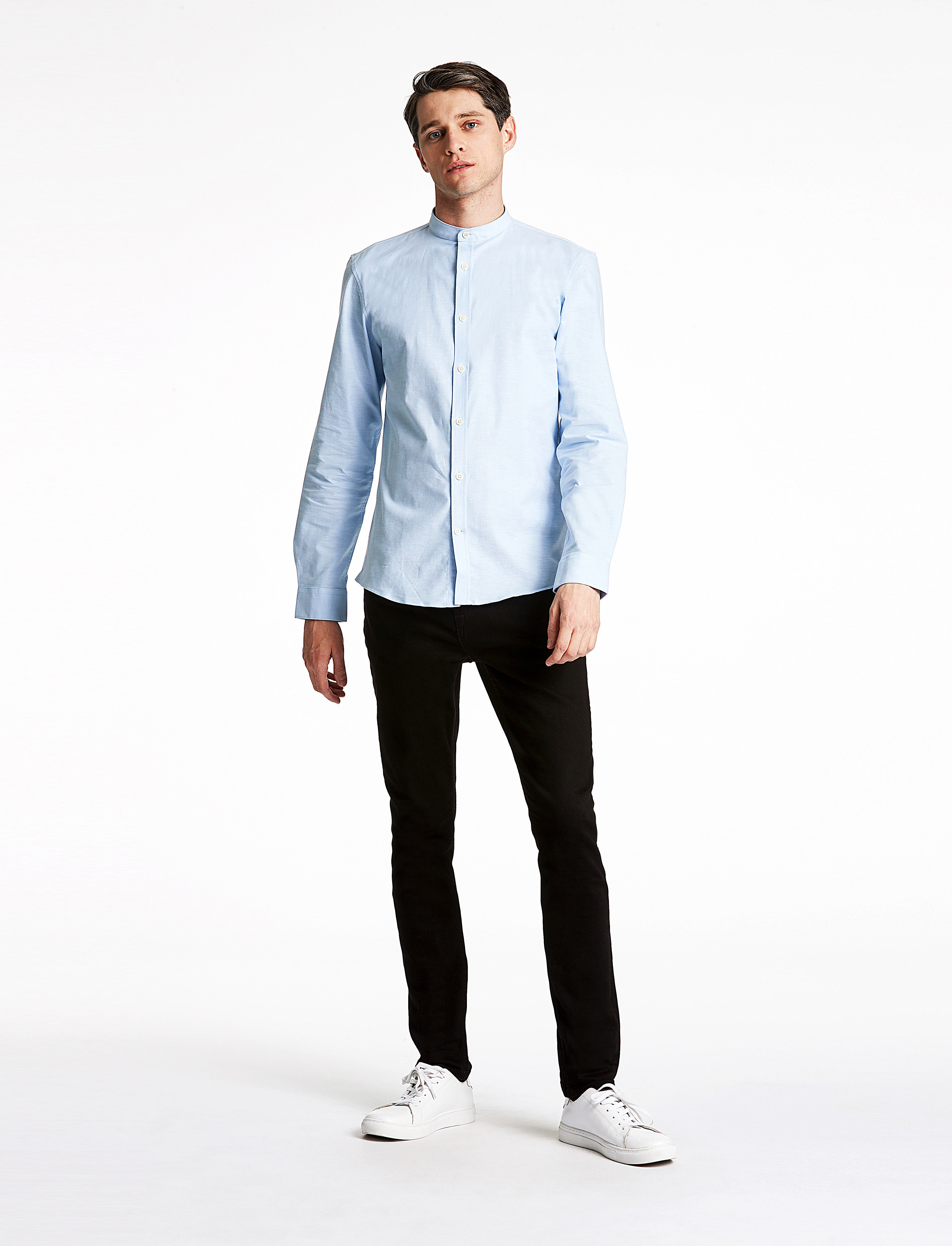 Lindbergh Yarn Dyed Oxford Superflex Shirt L/S, L, Shirts, Blau - Casual, Männerswear