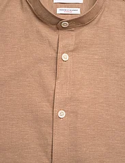 Lindbergh - Oxford manderin superflex L/S - oxford-skjortor - lt brown mix - 2