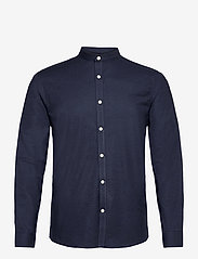 Lindbergh - Yarn dyed oxford superflex shirt L/ - oksfordo marškiniai - navy mix - 0