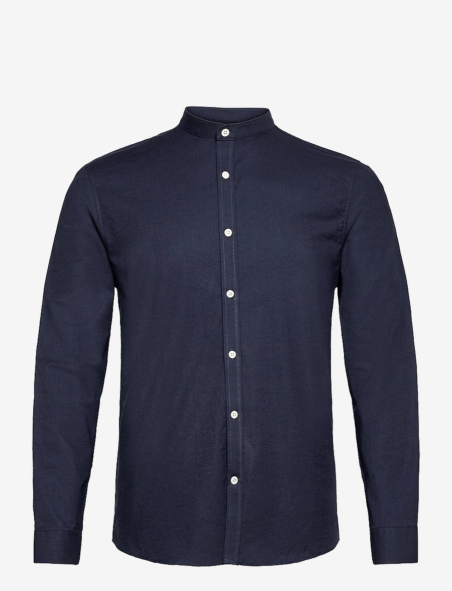 Lindbergh - Yarn dyed oxford superflex shirt L/S - oxford shirts - navy mix - 1