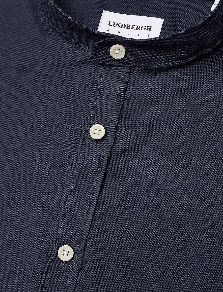 Lindbergh - Yarn dyed oxford superflex shirt L/S - oxford shirts - navy mix - 4