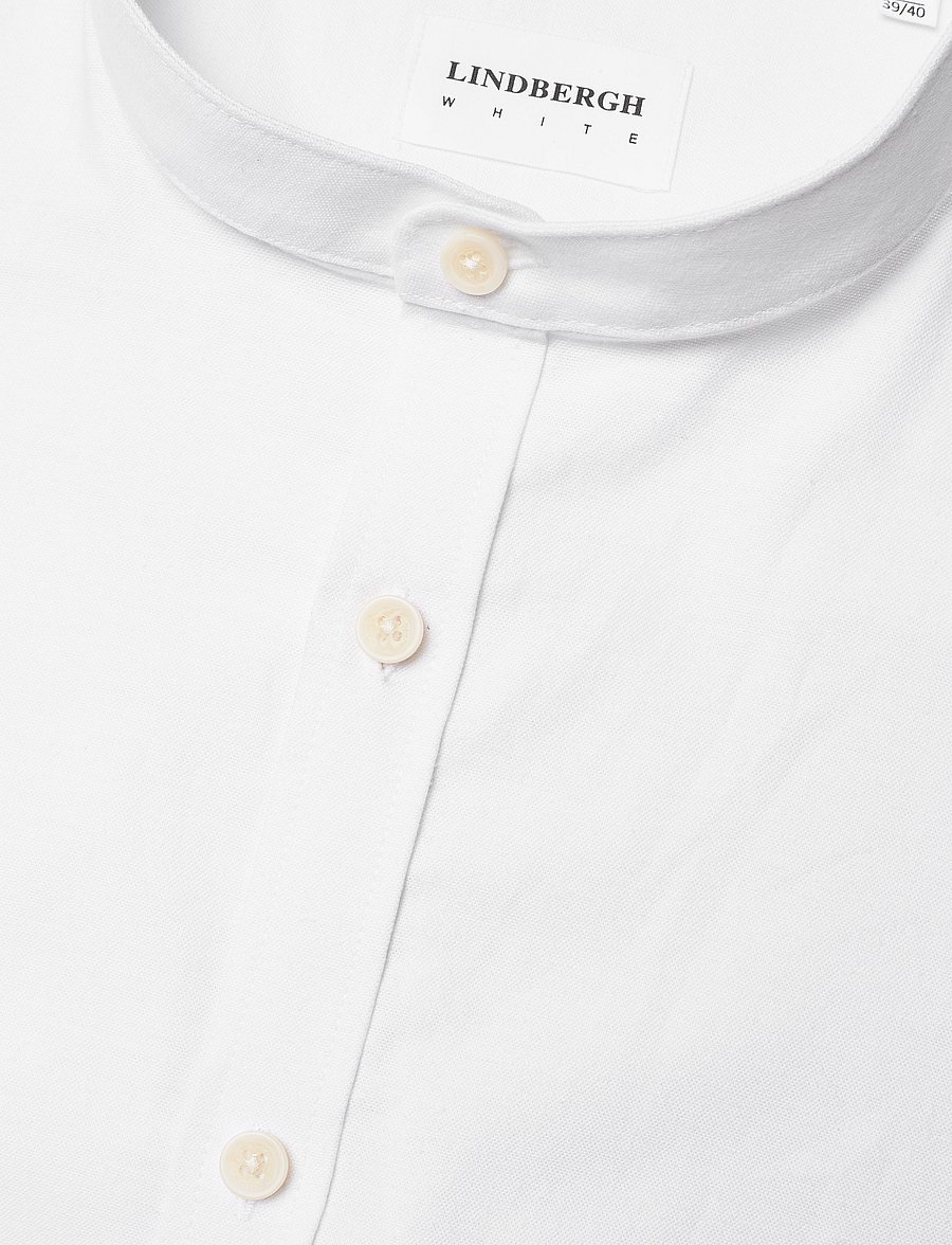 Lindbergh - Yarn dyed oxford superflex shirt L/S - oxford skjorter - white - 4