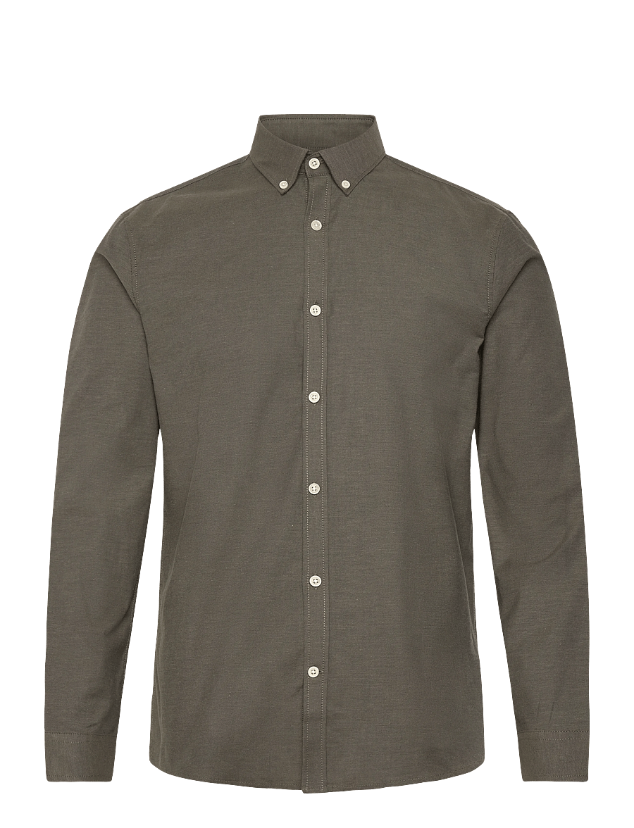 Lindbergh - Yarn dyed oxford superflex shirt L/S - oxford-hemden - army mix - 1