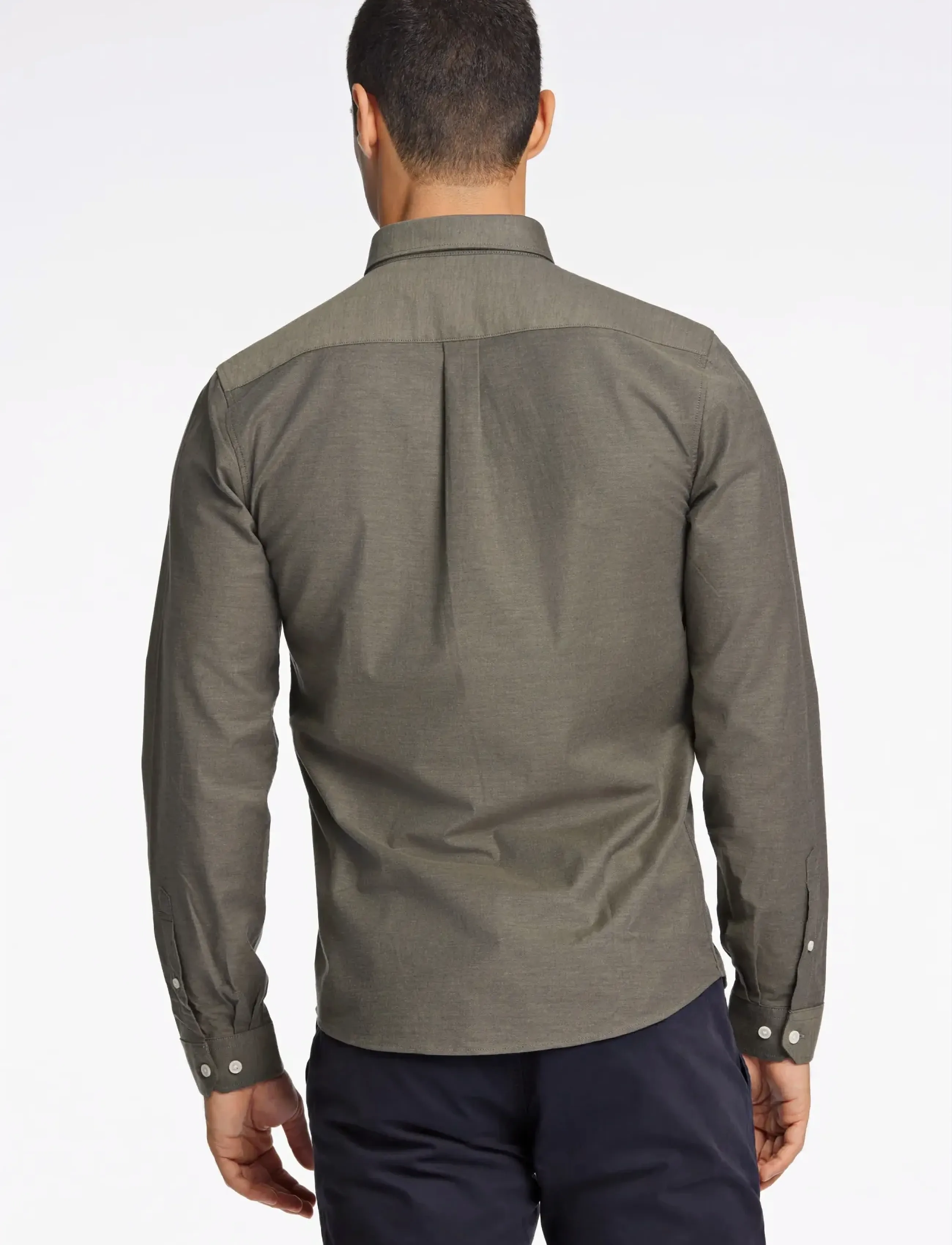 Lindbergh - Yarn dyed oxford superflex shirt L/S - oxford-hemden - army mix - 4