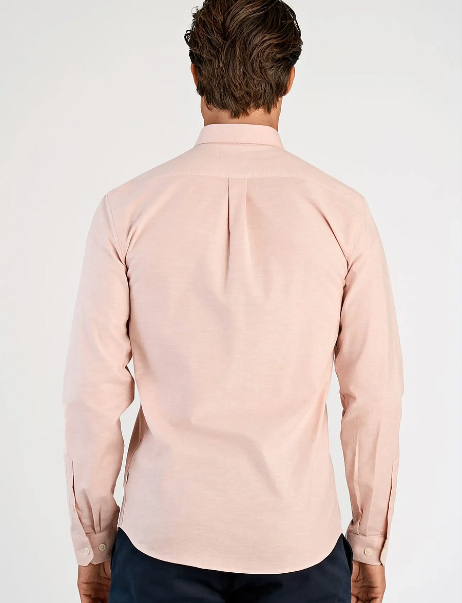Lindbergh - Yarn dyed oxford superflex shirt L/S - oxford skjorter - baked rose mix - 4