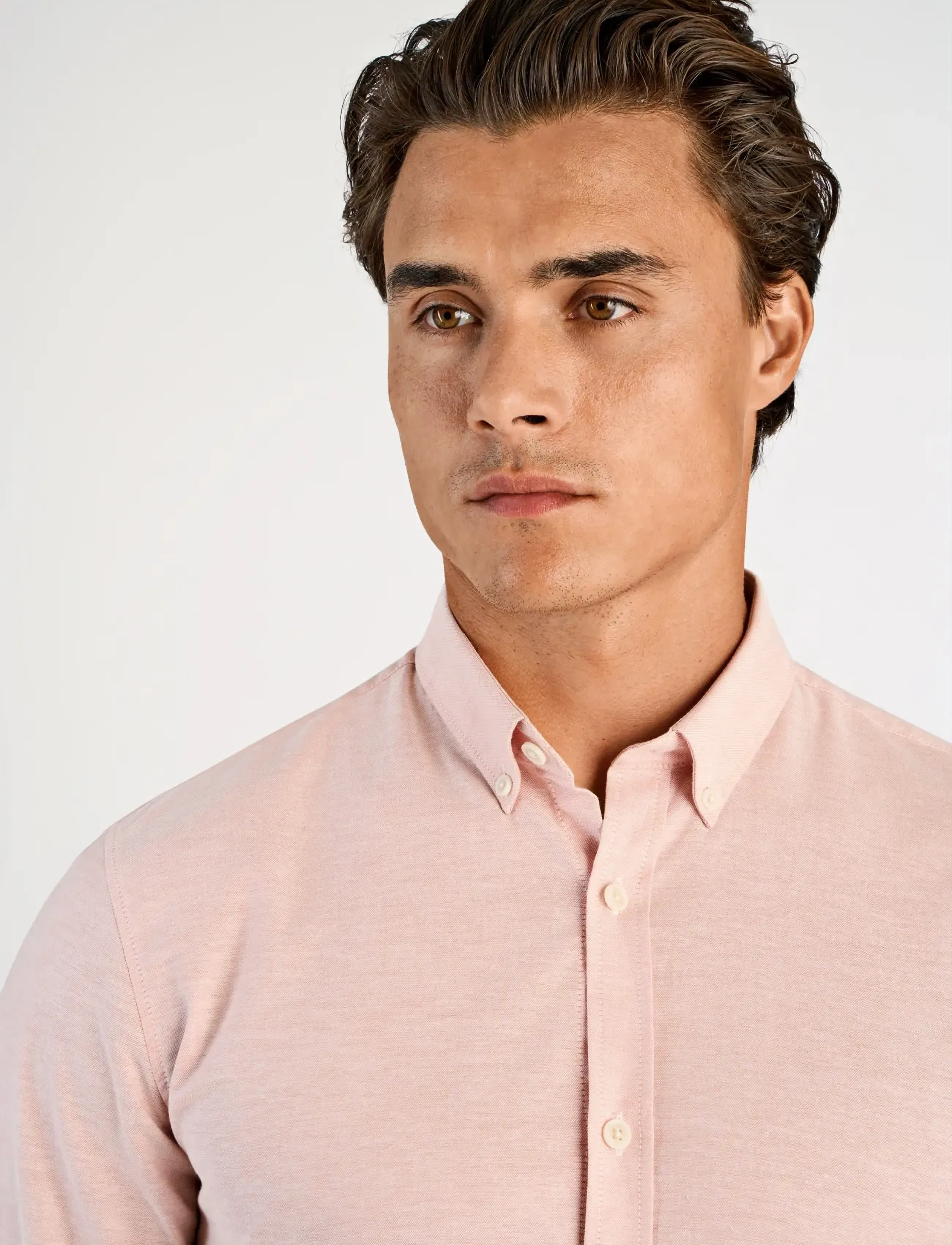 Lindbergh - Yarn dyed oxford superflex shirt L/S - oxford skjorter - baked rose mix - 5