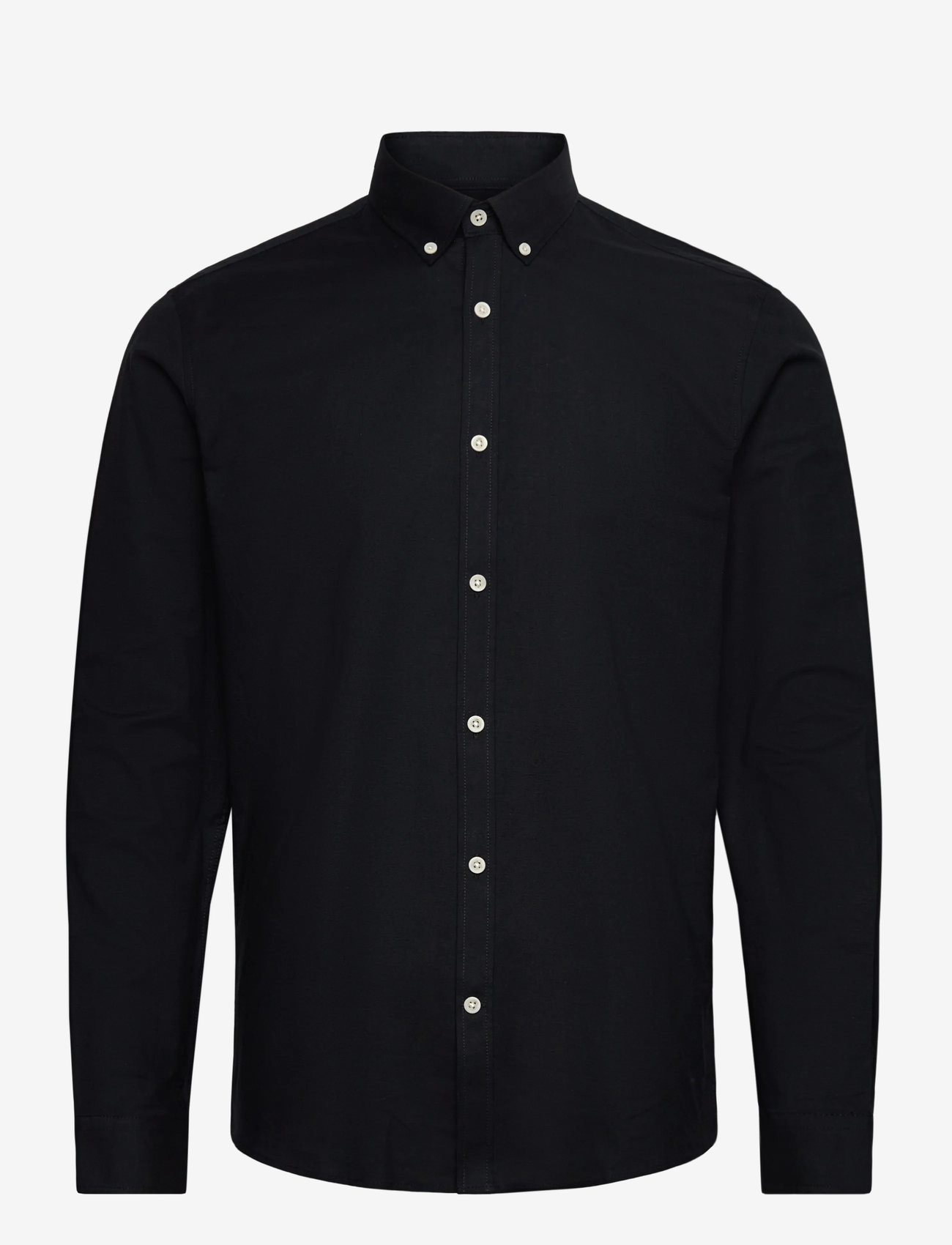 Lindbergh - Yarn dyed oxford superflex shirt - oxford-skjortor - black - 1