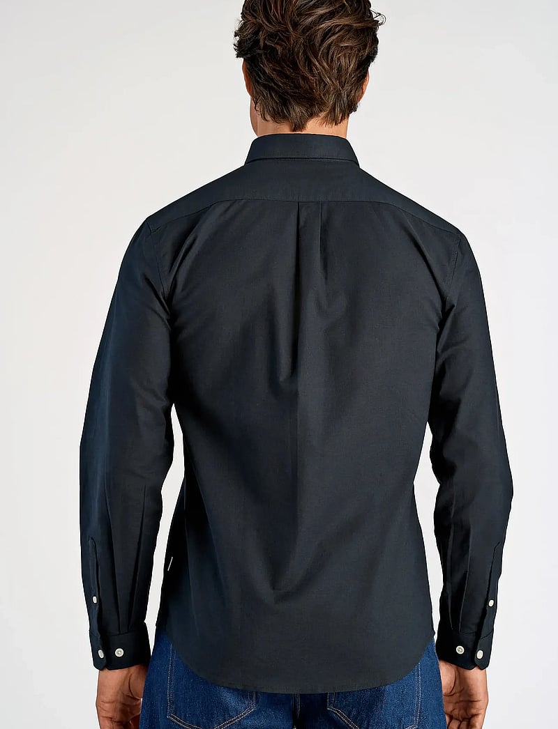 Lindbergh - Yarn dyed oxford superflex shirt - oxford-skjortor - black - 4