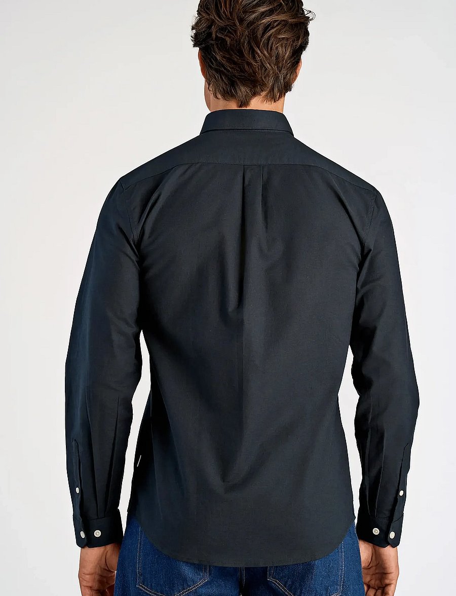 Lindbergh - Yarn dyed oxford superflex shirt L/S - oxford-hemden - black - 4