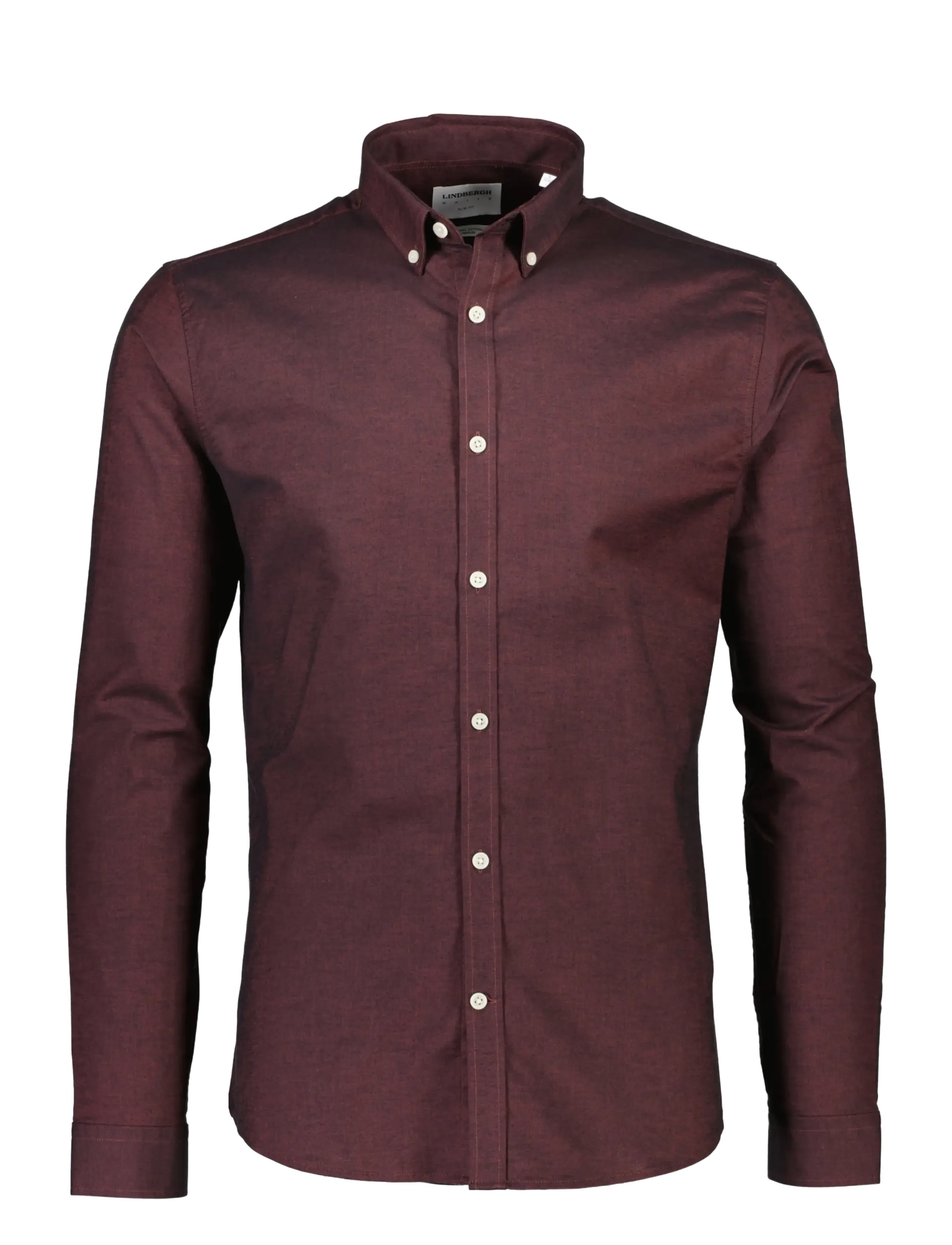 Lindbergh - Yarn dyed oxford superflex shirt L/S - oxford-skjortor - deep red mix - 1