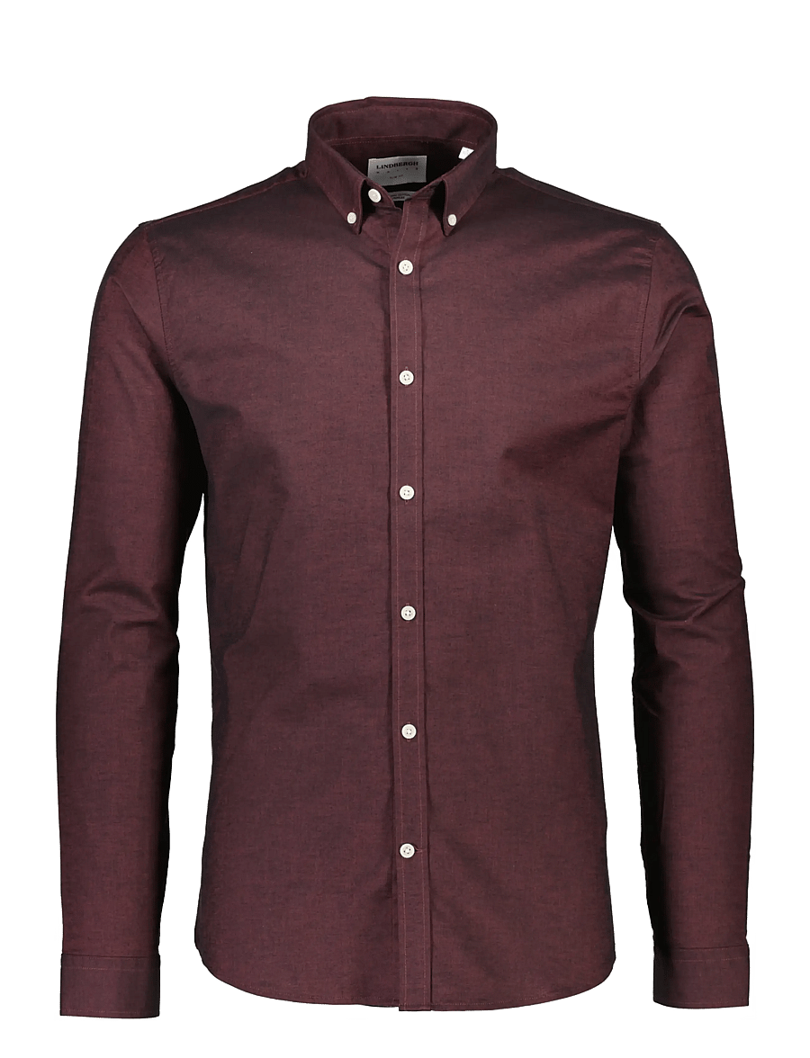 Lindbergh - Yarn dyed oxford superflex shirt L/S - oxford-skjortor - deep red mix - 1
