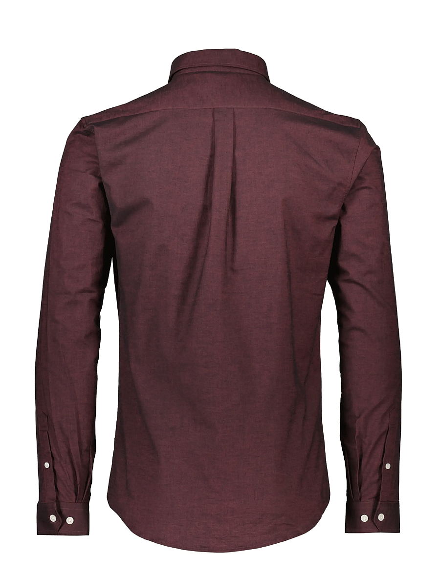 Lindbergh - Yarn dyed oxford superflex shirt L/S - oxford-skjortor - deep red mix - 2
