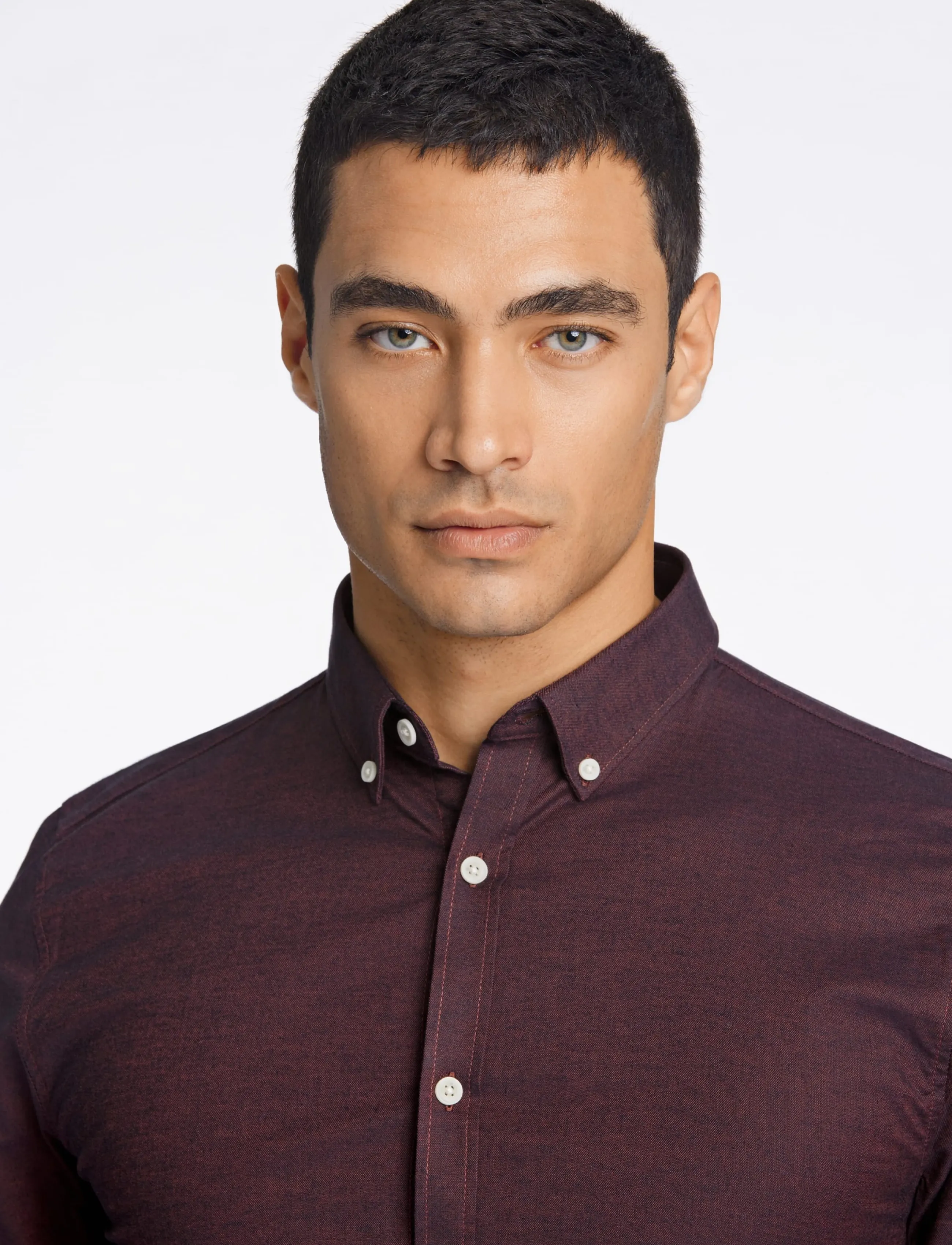 Lindbergh - Yarn dyed oxford superflex shirt L/S - oxford-skjortor - deep red mix - 5