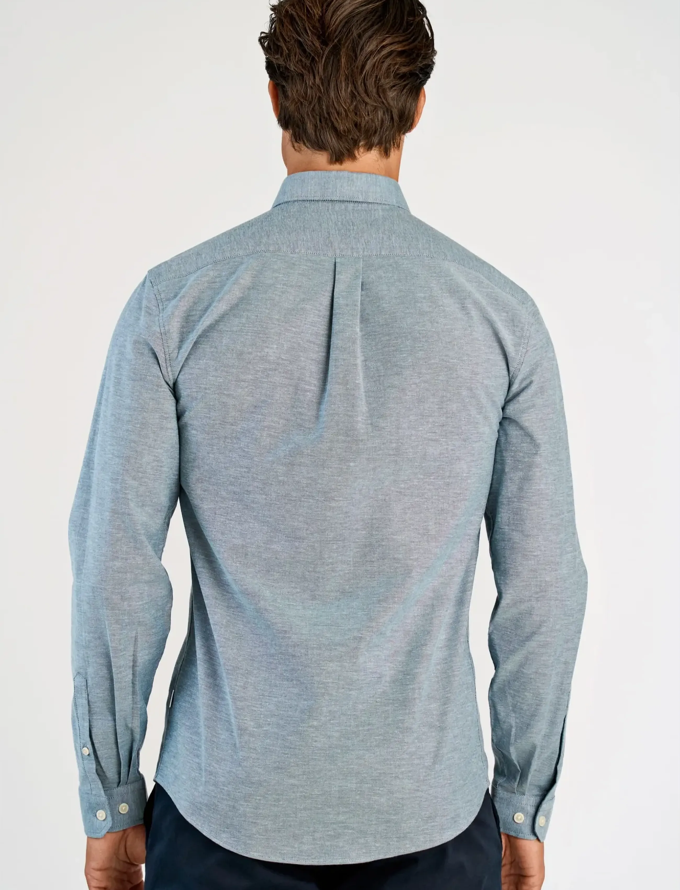 Lindbergh - Yarn dyed oxford superflex shirt L/S - oksfordo marškiniai - dk blue mix - 4