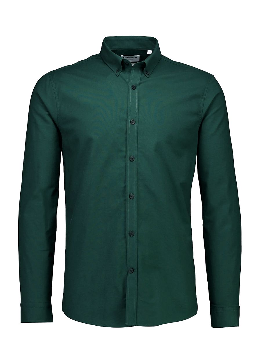 Lindbergh - Yarn dyed oxford superflex shirt L/S - oxford-skjortor - dk green mix - 1