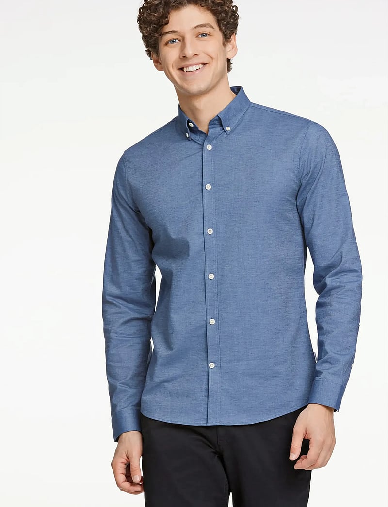 Lindbergh - Yarn dyed oxford superflex shirt L/S - oxford-skjortor - dust blue mix - 3