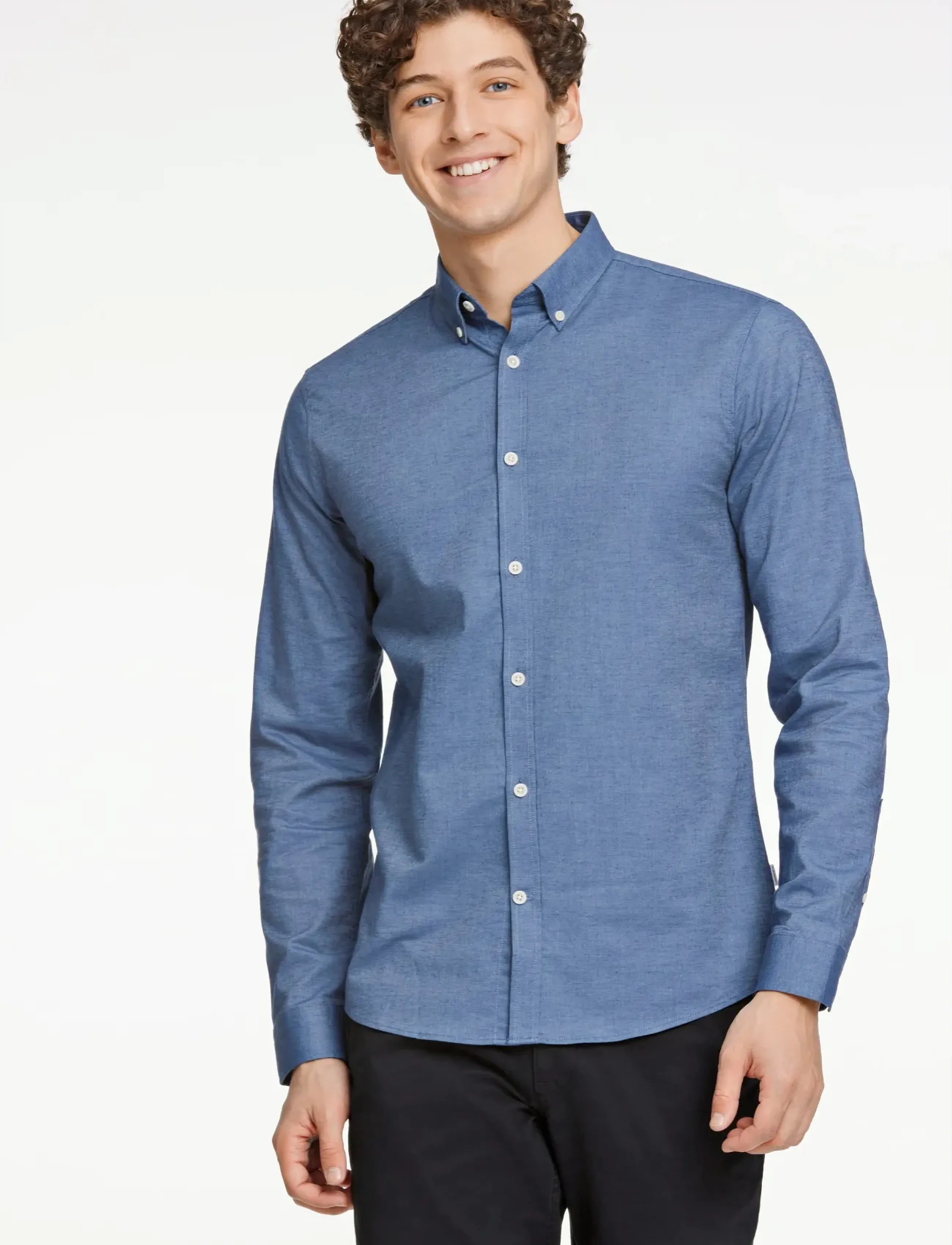 Lindbergh - Yarn dyed oxford superflex shirt L/S - oxford-hemden - dust blue mix - 3