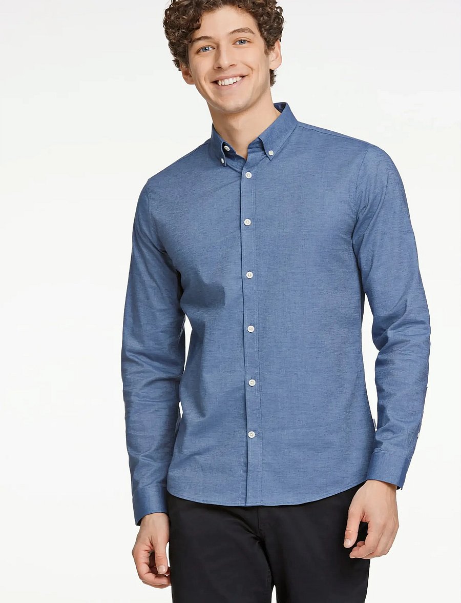 Lindbergh - Yarn dyed oxford superflex shirt L/S - oxford-hemden - dust blue mix - 3