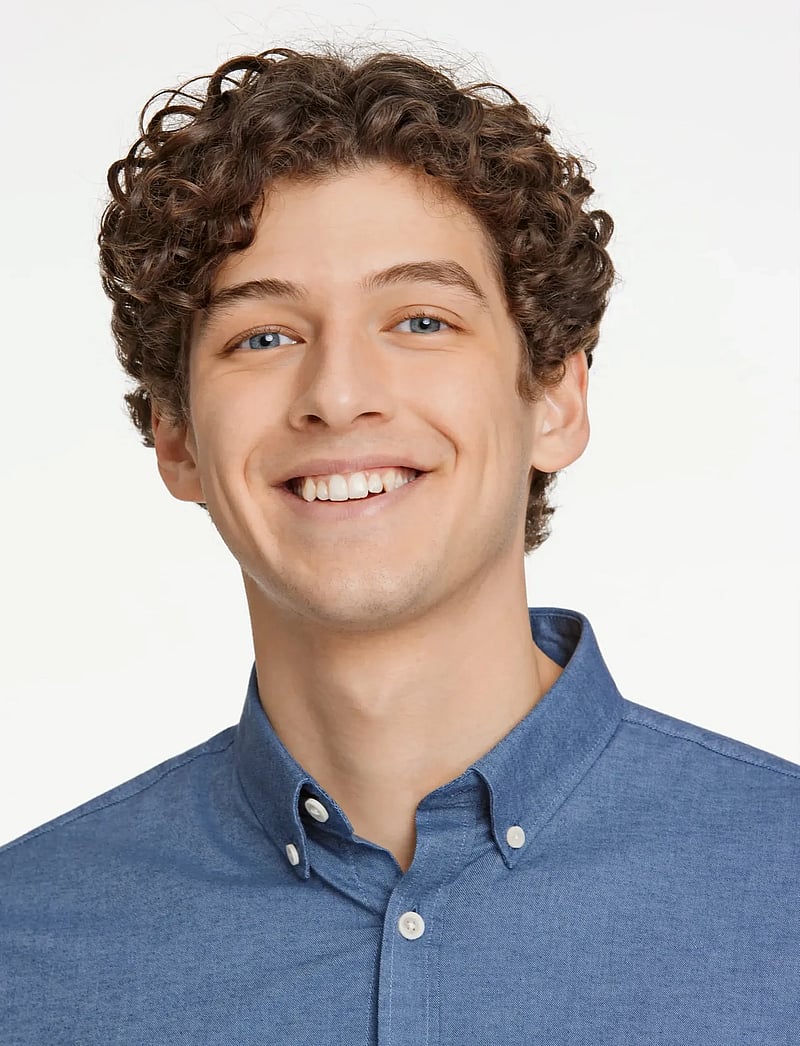 Lindbergh - Yarn dyed oxford superflex shirt L/S - oxford-skjortor - dust blue mix - 5