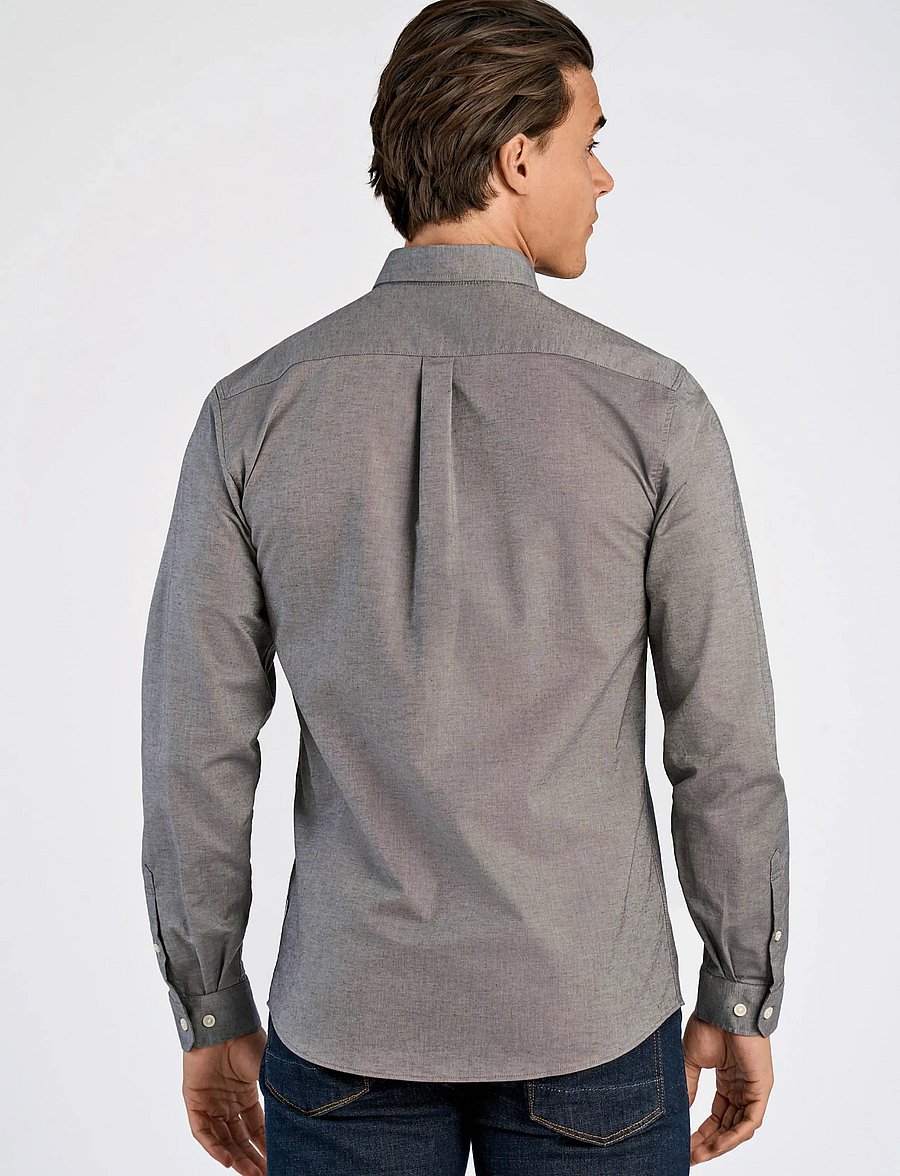 Lindbergh - Yarn dyed oxford superflex shirt L/S - oxford-skjortor - dust grey mix - 4