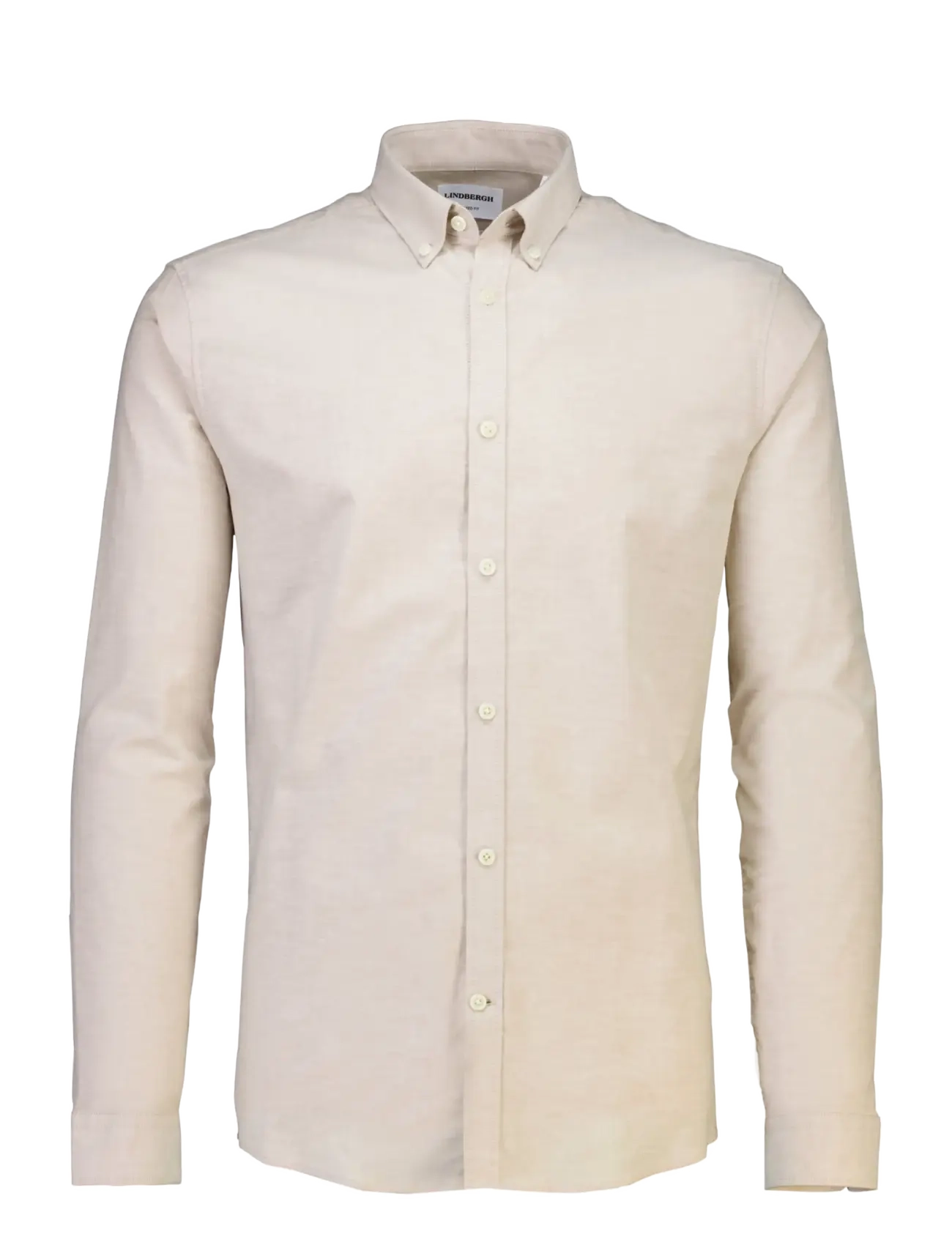 Lindbergh - Yarn dyed oxford superflex shirt L/S - oxford-skjortor - faded sand mix - 1