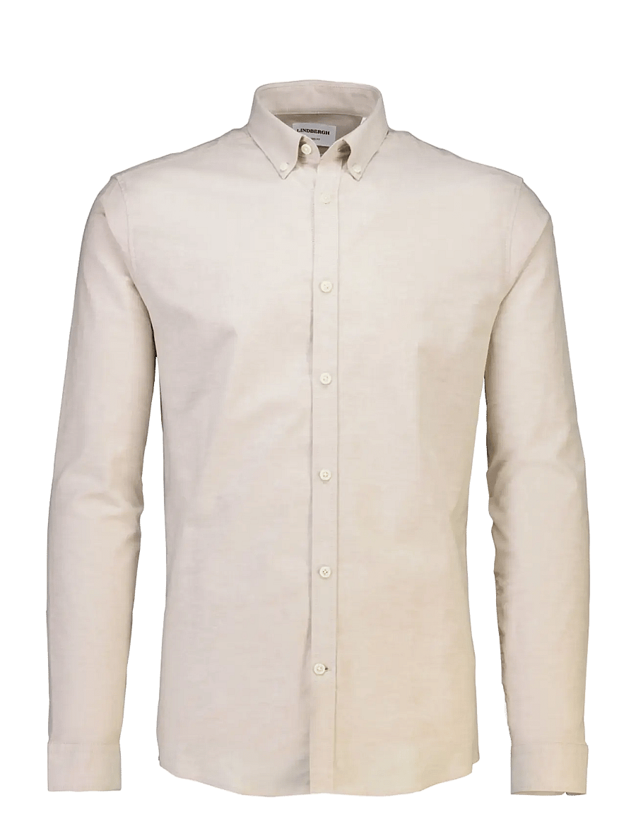 Lindbergh - Yarn dyed oxford superflex shirt L/S - oxford-skjortor - faded sand mix - 1