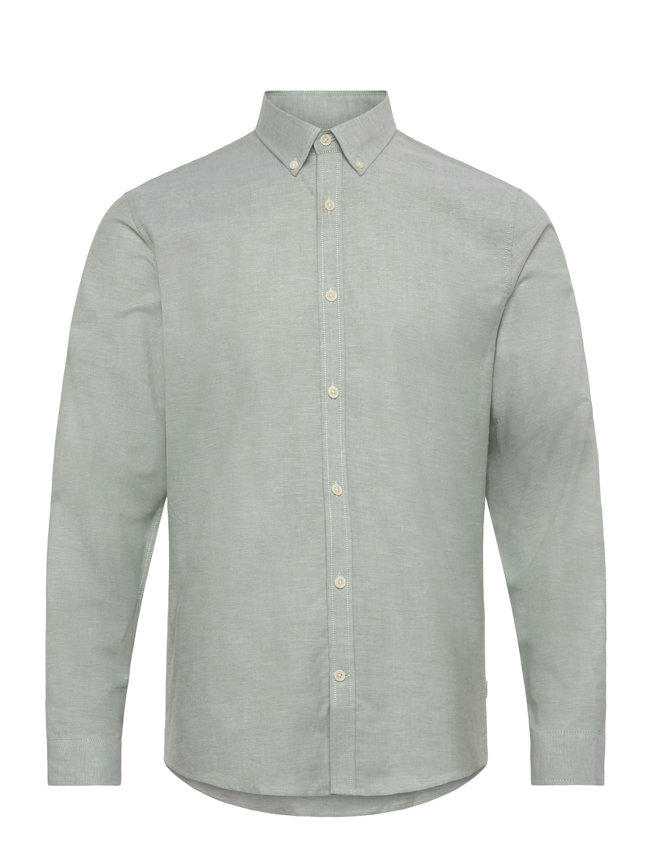 Lindbergh Yarn dyed oxford superflex shirt - Skjorter - LT ARMY MIX / green