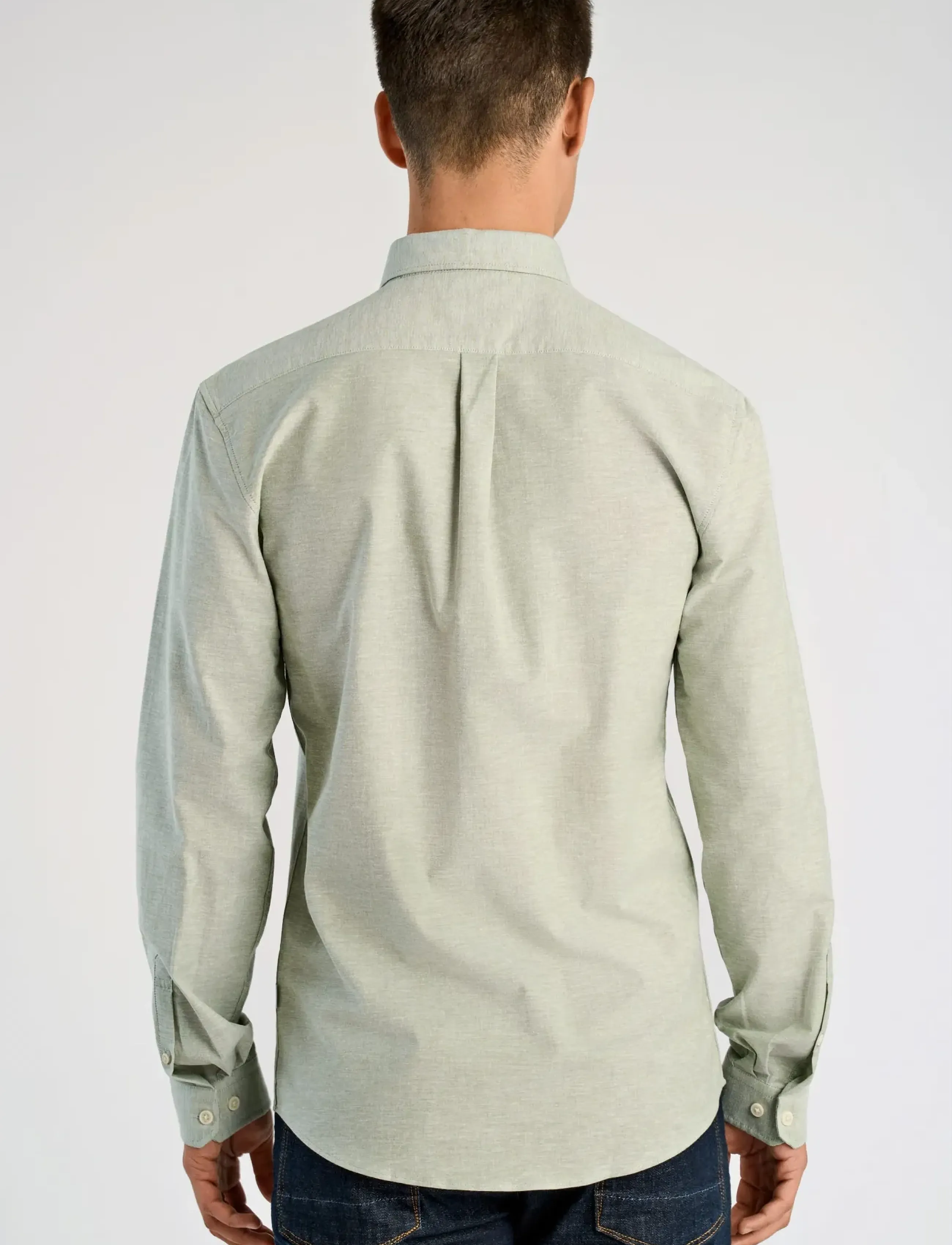Lindbergh - Yarn dyed oxford superflex shirt L/S - chemises oxford - lt army mix - 4