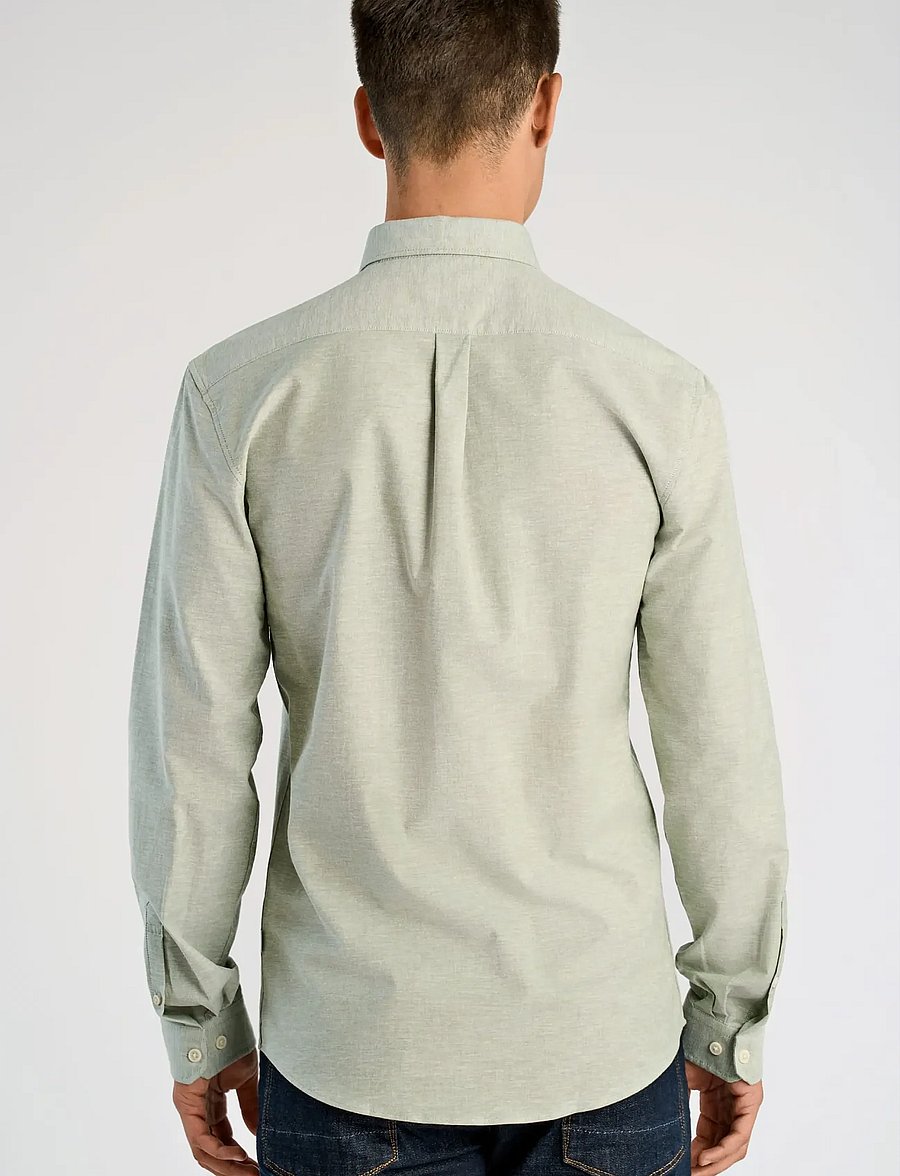Lindbergh - Yarn dyed oxford superflex shirt L/S - chemises oxford - lt army mix - 4
