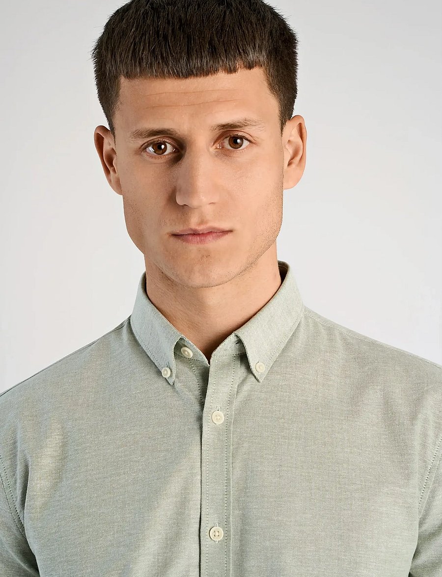 Lindbergh - Yarn dyed oxford superflex shirt L/S - chemises oxford - lt army mix - 5