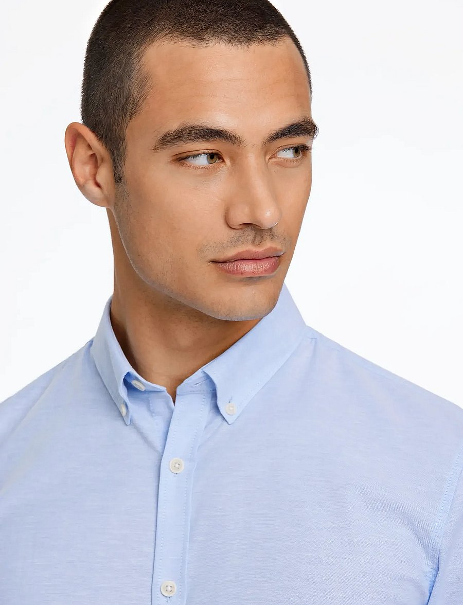 Lindbergh - Yarn dyed oxford superflex shirt L/S - oxford skjorter - lt blue mix - 3