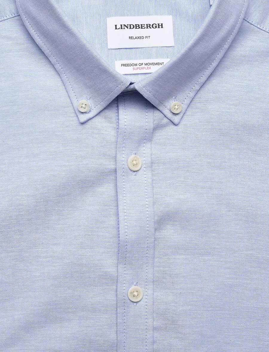 Lindbergh - Yarn dyed oxford superflex shirt L/S - oxford skjorter - lt blue mix - 5