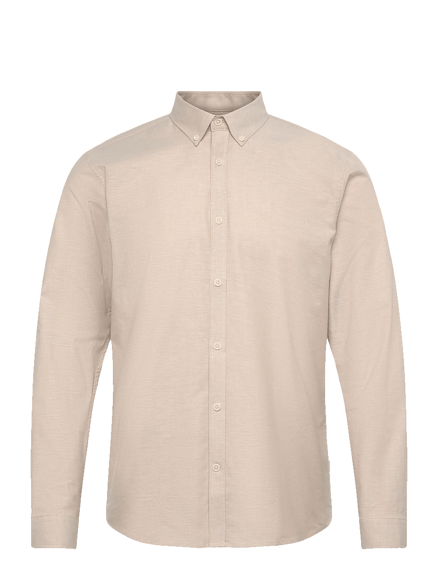 Lindbergh - Yarn dyed oxford superflex shirt L/S - oxford skjorter - lt sand mix - 1
