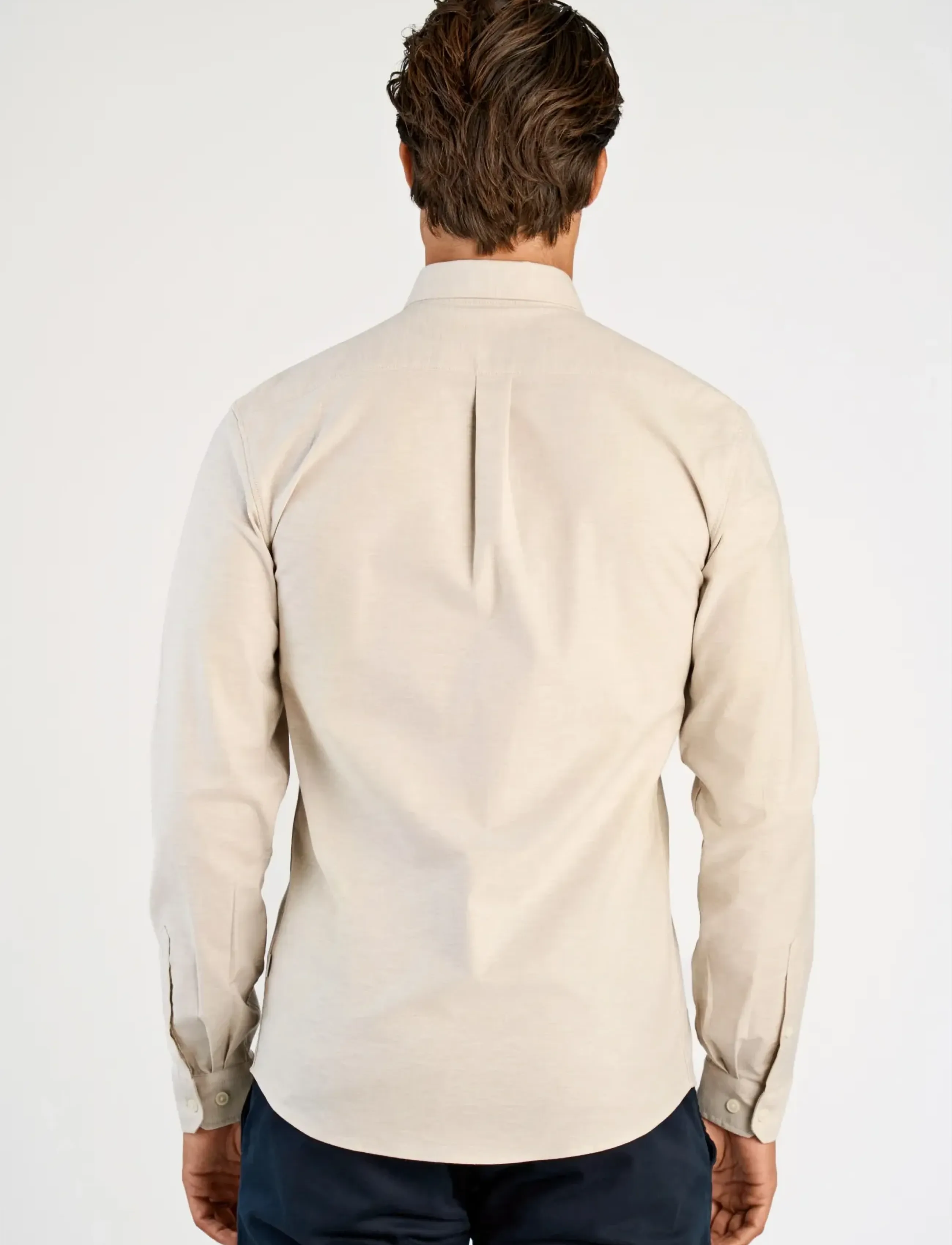 Lindbergh - Yarn dyed oxford superflex shirt L/S - oxford skjorter - lt sand mix - 4