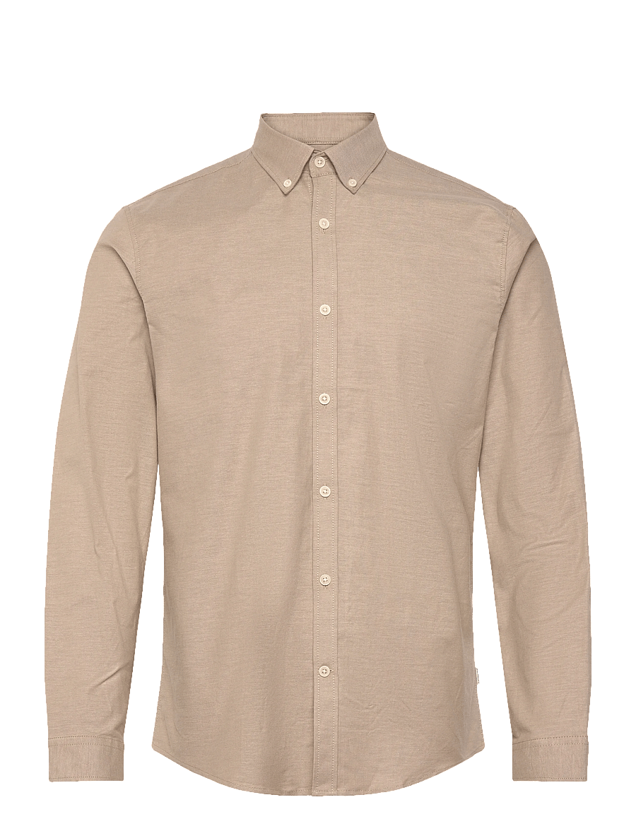 Lindbergh - Yarn dyed oxford superflex shirt L/S - oxford skjorter - lt stone mix - 1