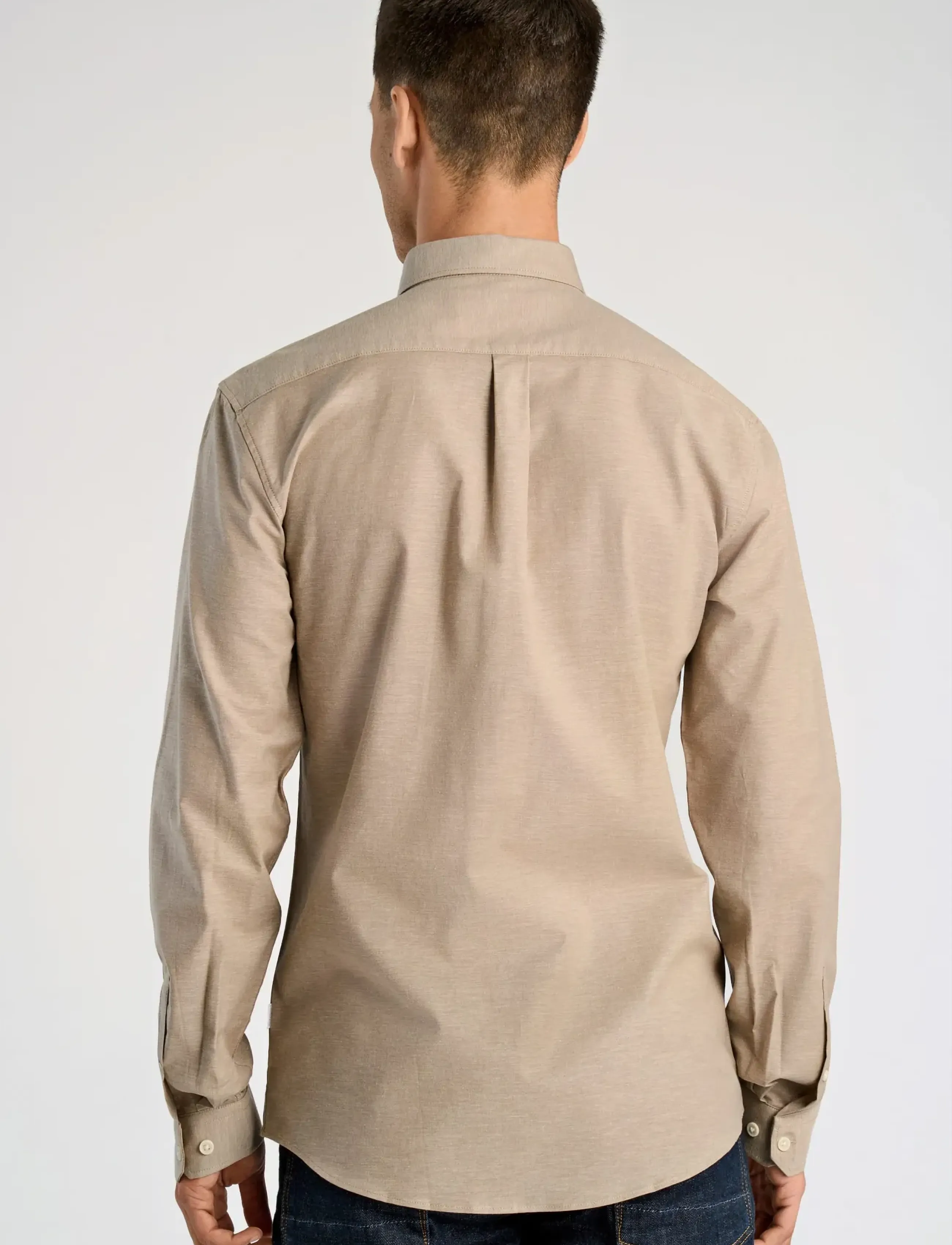 Lindbergh - Yarn dyed oxford superflex shirt L/S - oxford skjorter - lt stone mix - 4