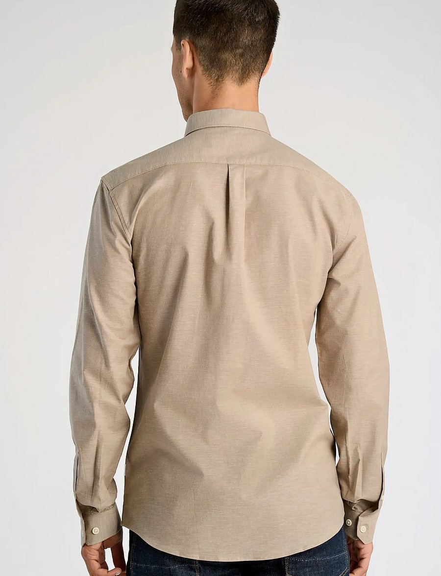 Lindbergh - Yarn dyed oxford superflex shirt L/S - oxford skjorter - lt stone mix - 4
