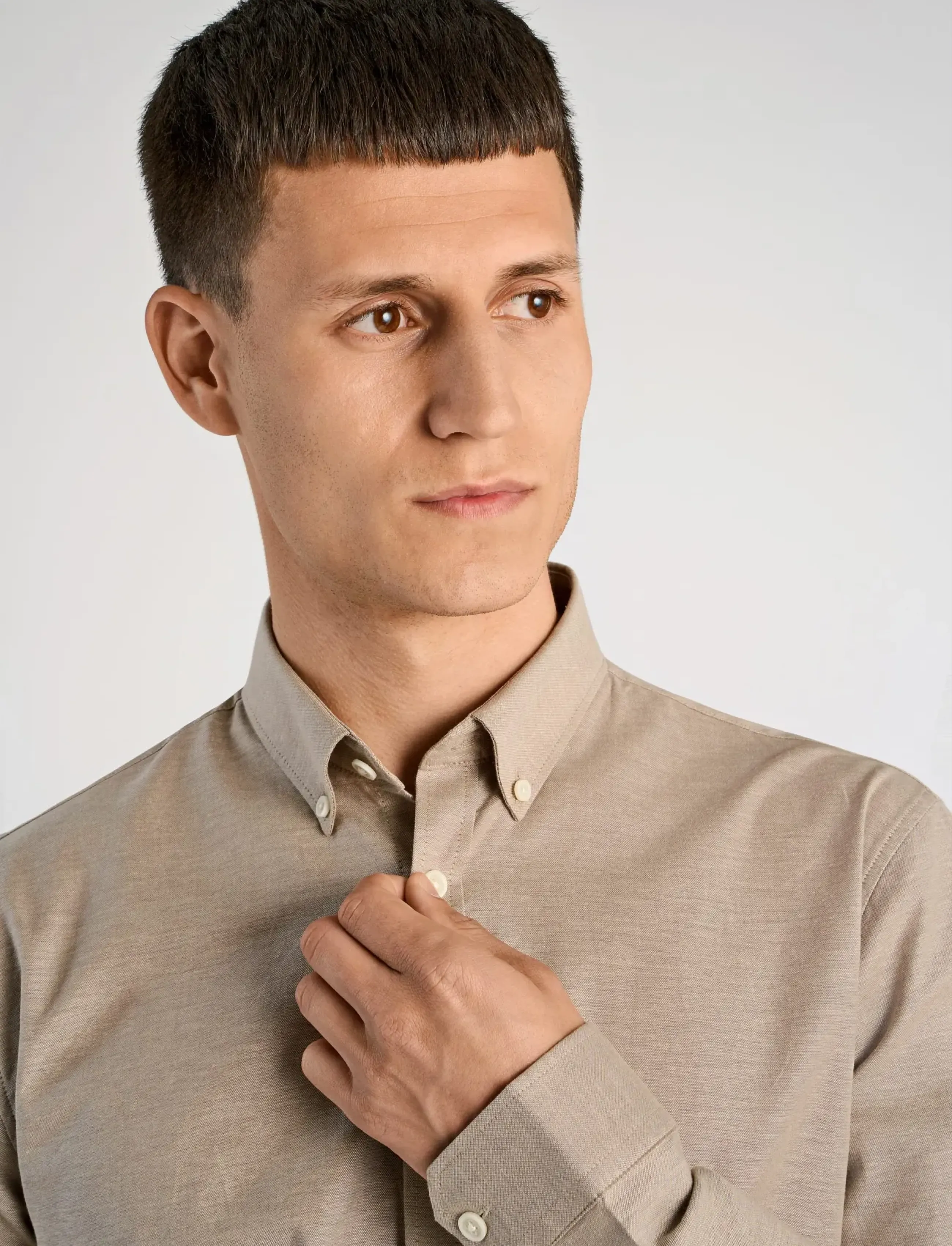 Lindbergh - Yarn dyed oxford superflex shirt L/S - oxford skjorter - lt stone mix - 5