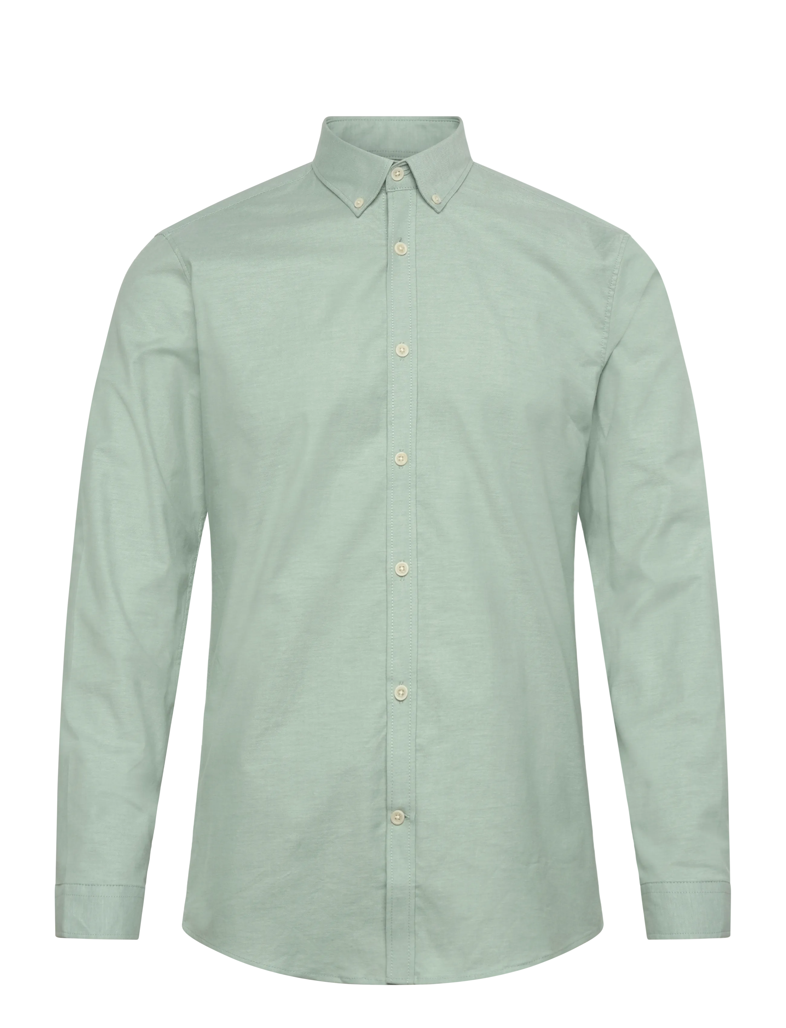 Lindbergh Yarn dyed oxford superflex shirt - Särgid - MID GREEN MIX / green