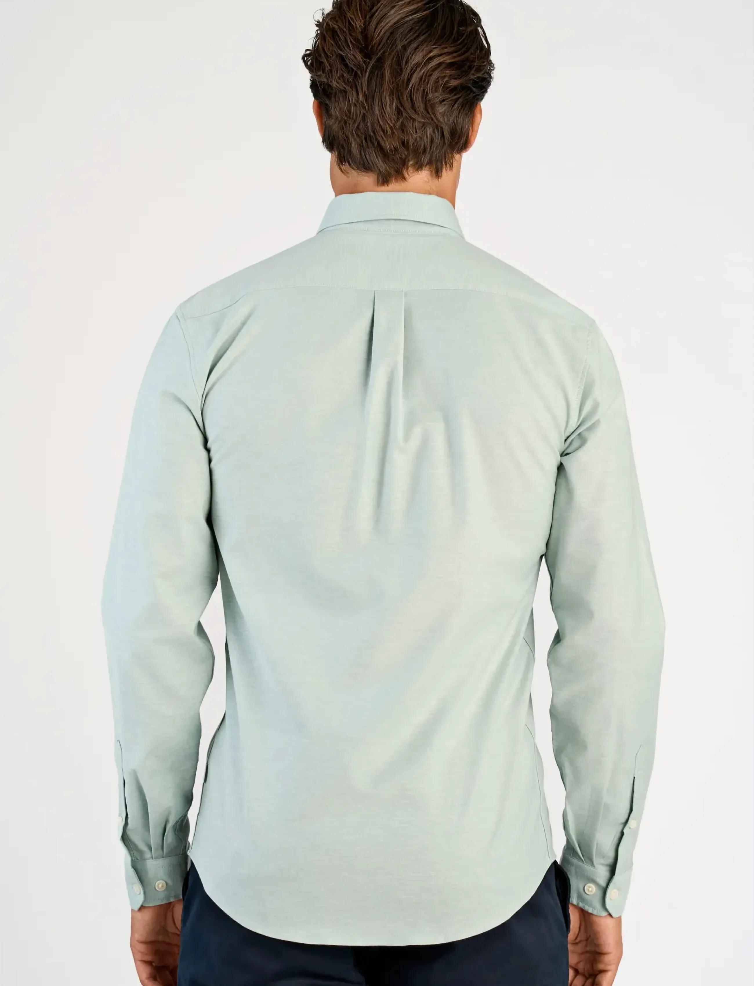 Lindbergh - Yarn dyed oxford superflex shirt L/S - oxford skjorter - mid green mix - 4