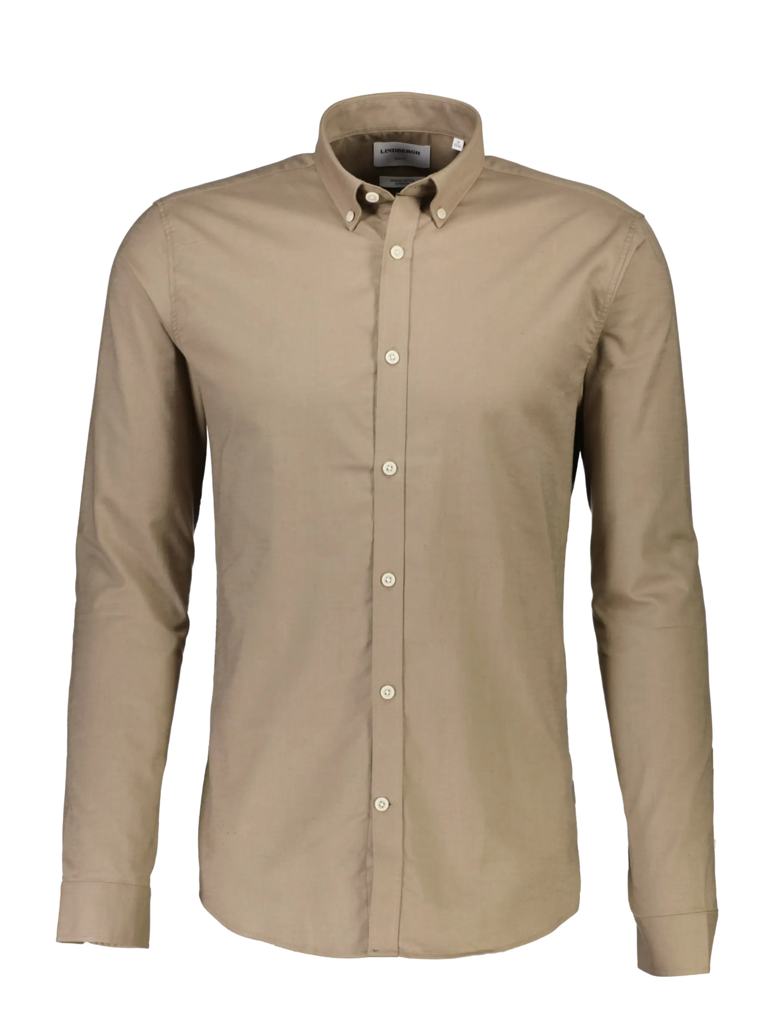 Lindbergh - Yarn dyed oxford superflex shirt L/S - oxford-skjortor - mid stone mix - 1