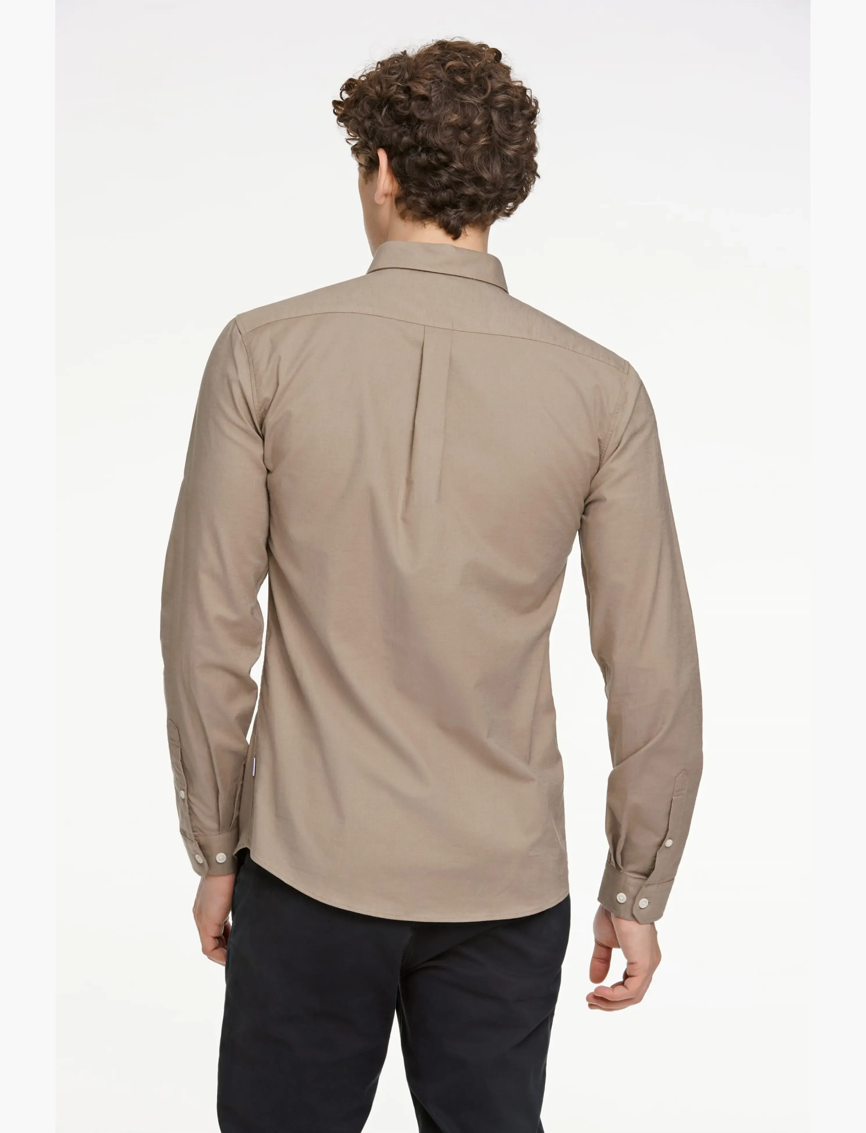 Lindbergh - Yarn dyed oxford superflex shirt L/S - oxford-skjortor - mid stone mix - 4