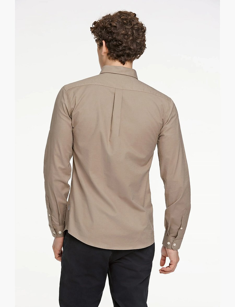 Lindbergh - Yarn dyed oxford superflex shirt L/S - oxford-skjortor - mid stone mix - 4